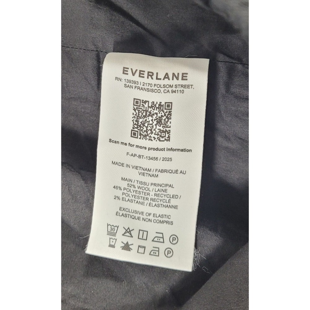 Everlane Women's Wool Blend Pull-on Trouser in Tailor‎ Twill - Black - Sz 14 - Picture 6 of 7